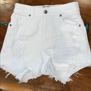 Revice White Jean Shorts